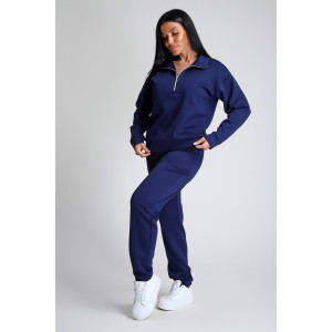 Костюм двойка женский №32829 тесла (р-ры: 44-58) темно-синий