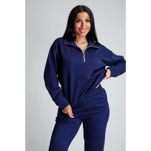 Костюм двойка женский №32829 тесла (р-ры: 44-58) темно-синий