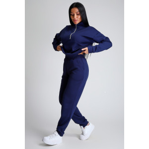 Костюм двойка женский №32829 тесла (р-ры: 44-58) темно-синий