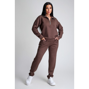 Костюм двойка женский №32829 тесла (р-ры: 44-58) шоколад