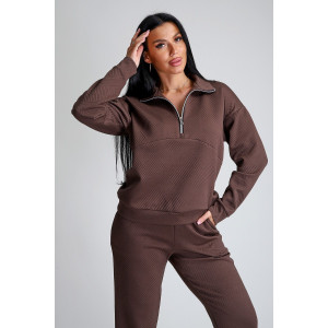 Костюм двойка женский №32829 тесла (р-ры: 44-58) шоколад