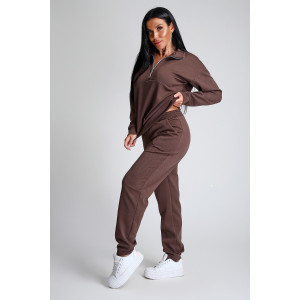 Костюм двойка женский №32829 тесла (р-ры: 44-58) шоколад