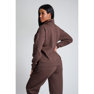 Костюм двойка женский №32829 тесла (р-ры: 44-58) шоколад