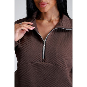 Костюм двойка женский №32829 тесла (р-ры: 44-58) шоколад