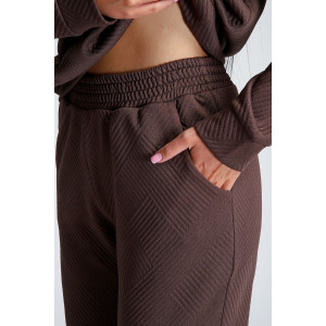 Костюм двойка женский №32829 тесла (р-ры: 44-58) шоколад