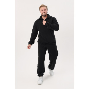 Костюм двойка мужской "Юпитер" флис (р-ры: 48-62) черный