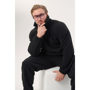 Костюм двойка мужской "Юпитер" флис (р-ры: 48-62) черный