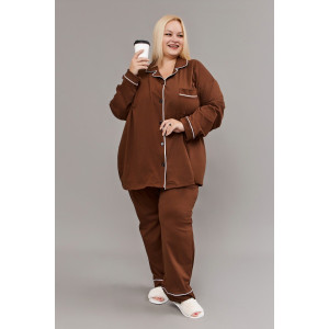 Пижама женская №057498 кулирка пенье (р-ры: 52-82) коричневый