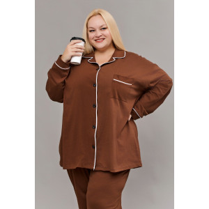 Пижама женская №057498 кулирка пенье (р-ры: 52-82) коричневый