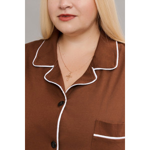 Пижама женская №057498 кулирка пенье (р-ры: 52-82) коричневый