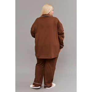 Пижама женская №057498 кулирка пенье (р-ры: 52-82) коричневый