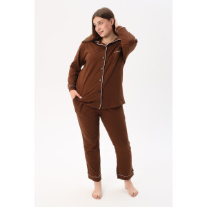 Пижама женская №057498 кулирка пенье (р-ры: 52-82) коричневый