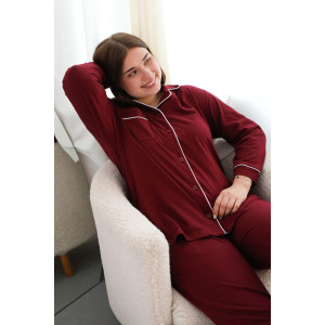 Пижама женская №057498 кулирка пенье (р-ры: 52-82) бордовый