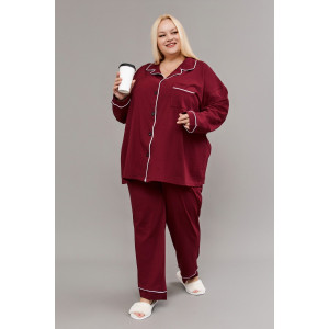 Пижама женская №057498 кулирка пенье (р-ры: 52-82) бордовый