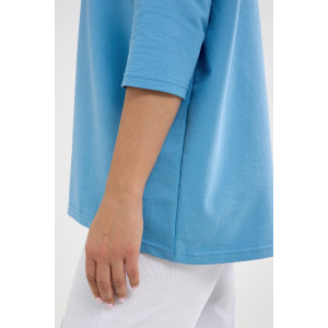 Лонгслив женский "Life" футер 2-х нитка (р-ры: 46-64) голубой