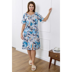 Халат женский "Элит" кулирка (р-ры: 48-62) голубой