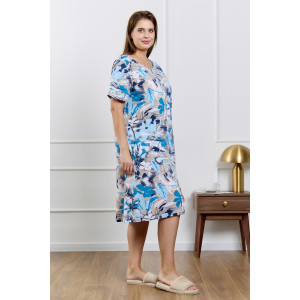 Халат женский "Элит" кулирка (р-ры: 48-62) голубой