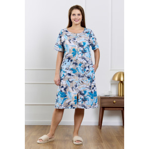 Халат женский "Элит" кулирка (р-ры: 48-62) голубой