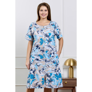 Халат женский "Элит" кулирка (р-ры: 48-62) голубой