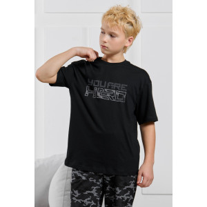 Костюм двойка детский "Экипаж-1" кулирка (р-ры: 140-170) черный