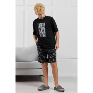 Костюм двойка детский "Экипаж-2" кулирка (р-ры: 140-170) черный