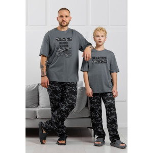 Костюм двойка мужской "Экипаж-3" кулирка (р-ры: 48-58) графитовый