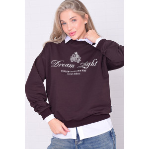 Джемпер женский 6221 футер 2-х нитка (р-ры: 42-56) коричневый