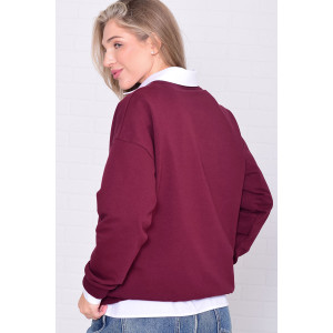 Джемпер женский 6221а футер 2-х нитка (р-ры: 42-56) бордо