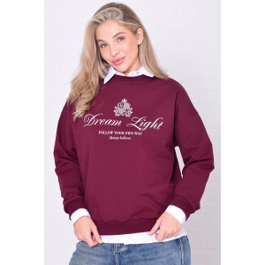 Джемпер женский 6221а футер 2-х нитка (р-ры: 42-56) бордо