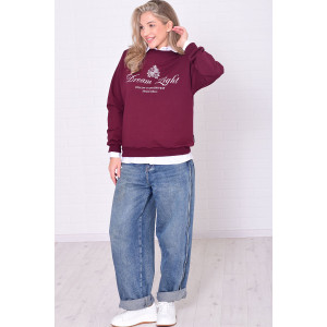 Джемпер женский 6221а футер 2-х нитка (р-ры: 42-56) бордо