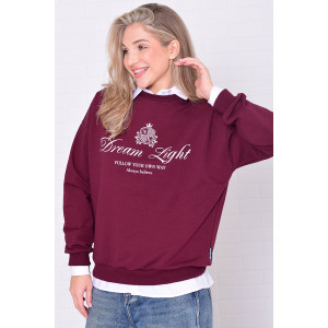 Джемпер женский 6221а футер 2-х нитка (р-ры: 42-56) бордо