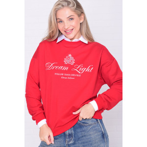 Джемпер женский 6221в футер 2-х нитка (р-ры: 42-56) красный