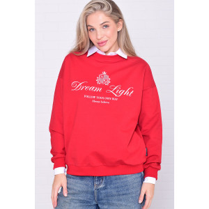 Джемпер женский 6221в футер 2-х нитка (р-ры: 42-56) красный