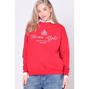 Джемпер женский 6221в футер 2-х нитка (р-ры: 42-56) красный