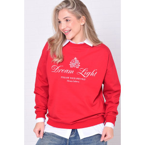 Джемпер женский 6221в футер 2-х нитка (р-ры: 42-56) красный