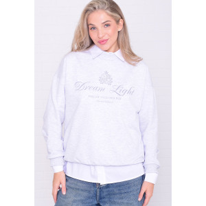 Джемпер женский 6221б футер 2-х нитка (р-ры: 42-56) белый