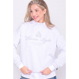 Джемпер женский 6221б футер 2-х нитка (р-ры: 42-56) белый