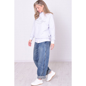 Джемпер женский 6221б футер 2-х нитка (р-ры: 42-56) белый