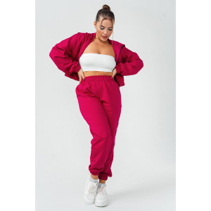 Костюм двойка женский КС-201ФР/ФКС футер 2-х нитка (р-ры: 42-52) фуксия