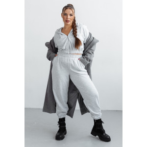 Костюм двойка женский КС-201ФР/ВССЕР футер 2-х нитка (р-ры: 42-52) светло-серый