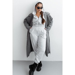 Костюм двойка женский КС-201ФР/ВССЕР футер 2-х нитка (р-ры: 42-52) светло-серый