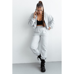 Костюм двойка женский КС-201ФР/ВССЕР футер 2-х нитка (р-ры: 42-52) светло-серый