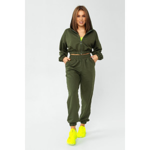 Костюм двойка женский КС-201ФР/ХАК футер 2-х нитка (р-ры: 42-52) хаки