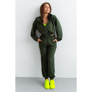 Костюм двойка женский КС-201ФР/ХАК футер 2-х нитка (р-ры: 42-52) хаки