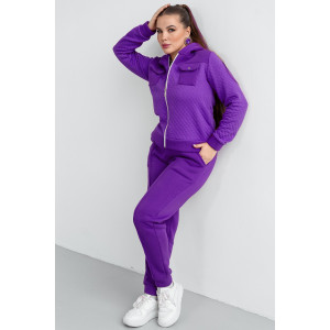 Костюм двойка женский КС-202КПТНЧ/ФИО капитоний с начёсом (р-ры: 48-58) фиолетовый Костюм двойка женский КС-202КПТНЧ/ФИО капитоний с начёсом (р-ры: 48-58) фиолетовый