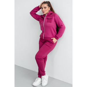 Костюм двойка женский КС-202КПТНЧ/МАЛ капитоний с начёсом (р-ры: 48-58) малина