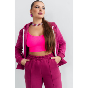 Костюм двойка женский КС-202КПТНЧ/МАЛ капитоний с начёсом (р-ры: 48-58) малина