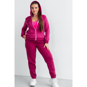 Костюм двойка женский КС-202КПТНЧ/МАЛ капитоний с начёсом (р-ры: 48-58) малина