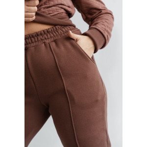 Костюм двойка женский КС-202КПТНЧ/КОФ капитоний с начёсом (р-ры: 48-58) кофе