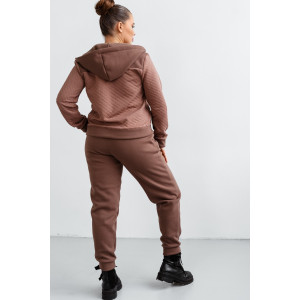 Костюм двойка женский КС-202КПТНЧ/КОФ капитоний с начёсом (р-ры: 48-58) кофе